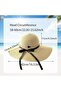 Women's sun hat, straw summer beach wide-brimmed folding (khaki) - 4