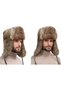 Fleece Hat - Unisex Men's Winter Wool Women's Stylish Electric Bicycle Earflap Warm XXL (58-60cm) Khaki - 2