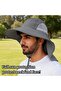 Sun hat UPF50+ mesh bucket 55-60cm 12cm brim foldable fishing. - 4