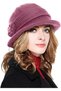Women's winter knit hat burgundy retro floral loose brimless.