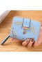 Women's sky blue genuine leather zipper wallet cash/ID/credit.