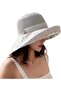Summer mesh cap wide brim UV adjustable chin strap beach. - 3