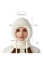 Women's winter balaclava off-white fleece ski windproof cold weather. - 2