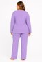 Plus size ribbed knit seasonal purple pajama set - 5