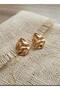 Earrings with Gold Wave Pattern - 2