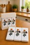 Spring 3-Piece Embroidered Gift Dowry Set 100% Cotton Kitchen Towel Set Boxed 30X50 cm