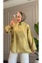 6598 - Stylish Comfortable Floral Embroidery Detailed Woven Soft Viva Fabric Women's Shirt - 5