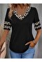 Women's short sleeve v-neck leopard print viscose blouse