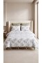 100% Cotton Double Eucalyptus Patterned Duvet Cover Set 220X200 cm – 2 Patterned + 2 Plain White Pillowcases with Laces - 6