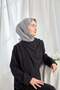 Twill Silk Scarf Geometric Pattern Black - 2
