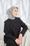 Twill Silk Scarf Geometric Pattern Black