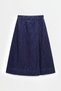 İndigo denim midi etek - 6