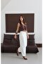 Women's Ecru High Waist Balloon Fit Elastic Cuff Jeans - 4