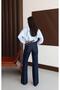 Women's Rinse High Waist Spanish Leg Classic Cut Denim Jean Pants - 5