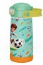 420 ml Light Green Football Patterned Boys' School Water Bottle Stainless Steel Thermos - 60021 - 3