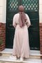 Women's Cupra Pike Fabric Comfortable Cut Hijab Dress with Mobile Scarf 3220 Stone - 6