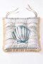 Sea Horse and Coral Patterned Summer 4-Piece Fringed Puffy Balcony Chair Cushion Set - 3
