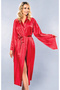 Satin robe with striped detail - 2