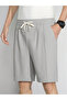 Grey Plain Shorts with Drawstring