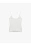 Regular Fit Threaded Strap V-Neck Lace Detailed Undershirt - 2