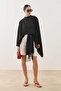 Tassel Scarf Polka Dot Cape Blouse Black - 8