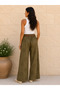 Women's Original Italian Belted Embossed Patterned Cotton Trousers 42-48 - 2