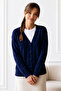 Buttoned Cardigan N511 Navy Blue - 3