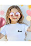 Love Printed Round Neck Short Sleeve Cotton T-Shirt - 5