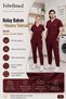 Burgundy Lycra Unisex Bat Sleeve Scrubs Set Doctor Nurse Uniform Medical Hospital Uniform - 4
