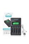Smart Technology for AA & AAA Batteries – 4-Slot Charger - 4