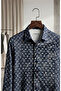 Long Sleeve Lettered Cotton Tencel Fabric Full Lycra Shirt - 4