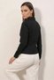 Women's Black Shirt with Waist Belt - 6