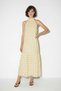 Women's Polka Dot Halter Neck Halter Dress with Ruffle Hem Long Yellow Dress - 5