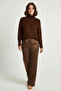 Women's Turtleneck Brown Sweater - 7