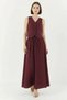Women's Vest and Pocket Detailed Flared Skirt Dark Cherry Set - 7