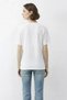 Women's Leopard Heart Stone Embroidered Crew Neck Regular Fit t Shirt White - 6