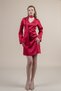 Women's Winter Burgundy Satin Scarf Detailed Long Sleeve Dress 50360 - 3