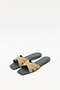 Slippers 2609 - Minimal Cross Strap Dark Beige Suede Women's Slippers - 3