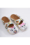 6301 Printed Comfort Cross Sabo Slippers with Hat and Cat Print - 2