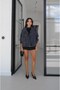 Navy Blue Embroidered Bomber Jacket - 3