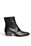 Z654037503 Black Genuine Leather Low Heel Western Women's Boots - 6