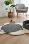 Pet Handmade Cat Scratching Mat with Toys, 100% Cotton Rope, Black-White - 5