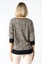Women's Leopard Patterned V-Neck Black Stylish Blouse - 4