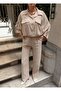 Tencel Fabric Gold Buttoned Bat Sleeve Suit - 6