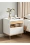 Modern Minimalist Nightstand Bedside Table with 2 Drawers for Bedroom Living Room