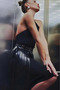 Black Faux Leather Tasseled Midi Skirt - 5