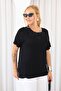 Plus Size Blouse with Leaf Embroidery Detail - 4