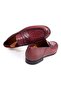 Burgundy Color Laceless Genuine Leather Men's Shoes - 2