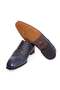 Dark Blue Color Lace-Up Genuine Leather Men's Shoes - 3