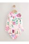 Pink Floral Pattern Sun Protective Swimsuit - 2